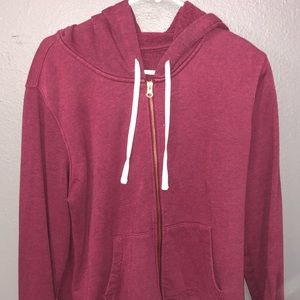 Old navy maroon zip up hoodie